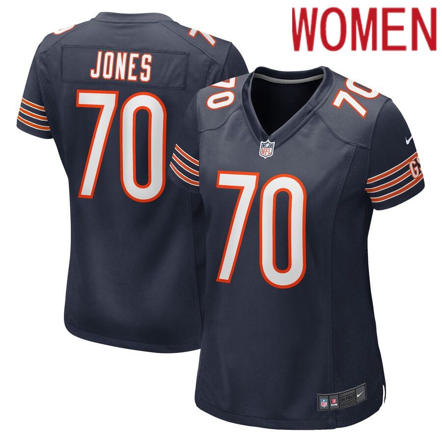 Women Chicago Bears 70 Braxton Jones Nike Navy Game Player NFL Jersey